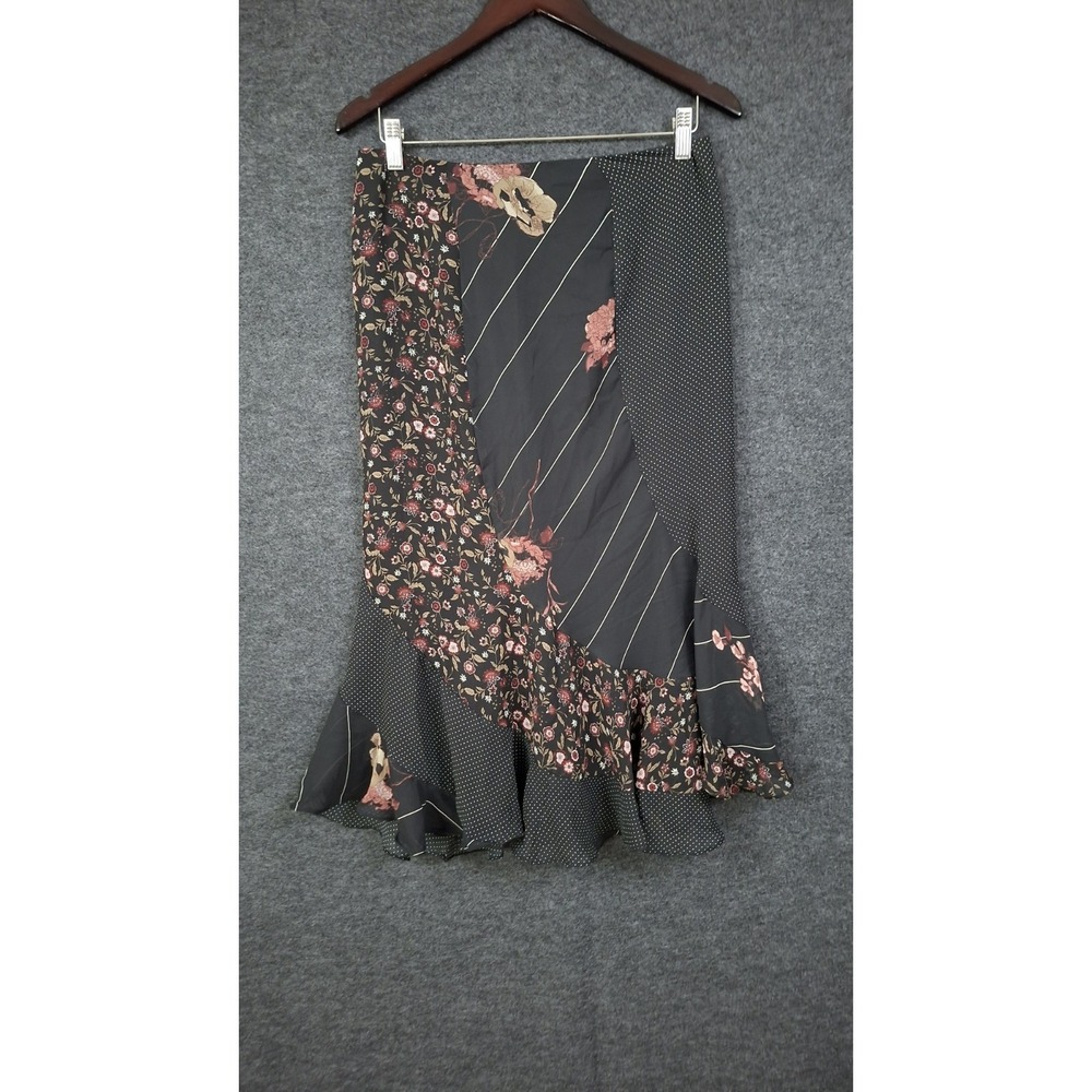 Vintage Y2K 90s Midi Skirt Size 8 Floral Flare Witchy Fairy Grunge Whimsigoth